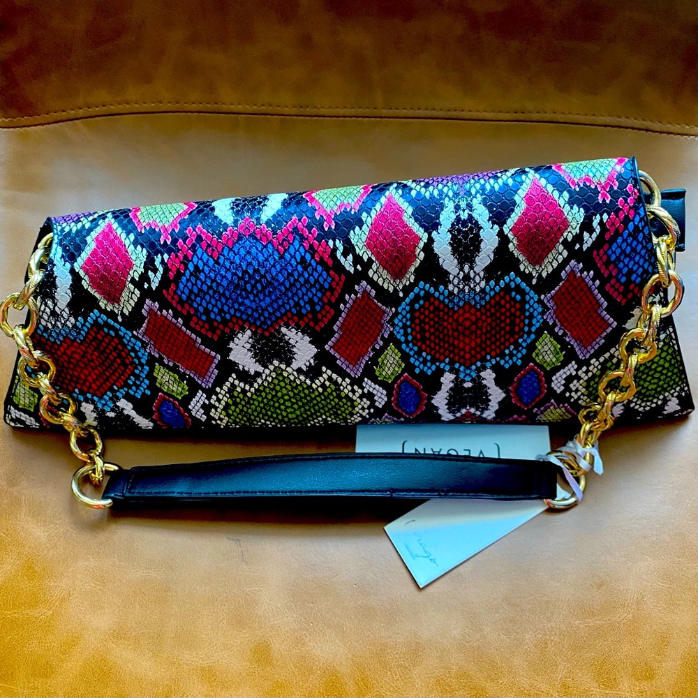 Virago Collection Multicolor Snake Print Shoulder Bag  Crossbody